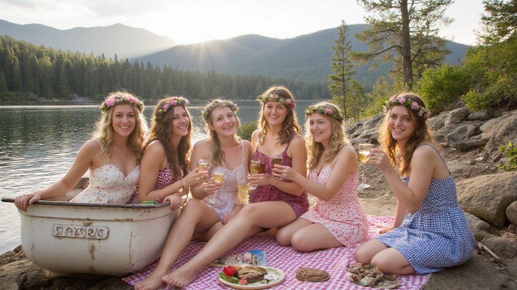 lakeside bachelorette party fun