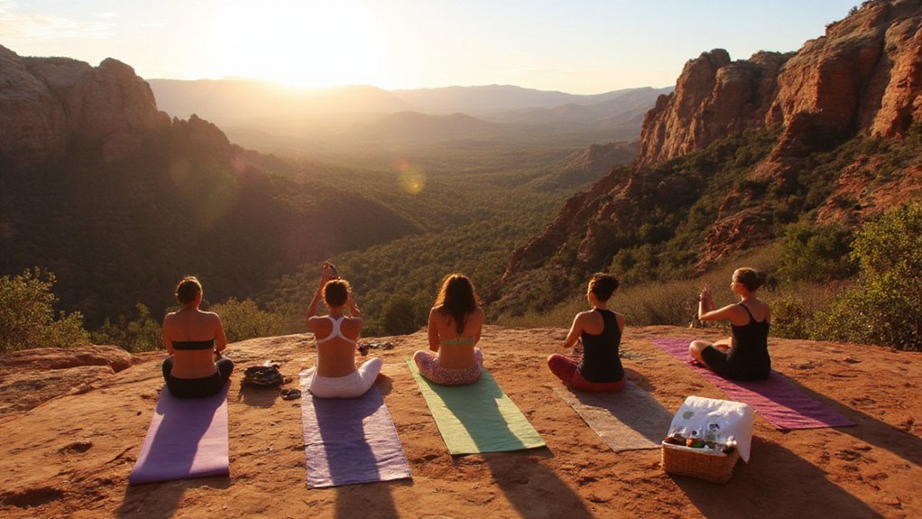 sunrise yoga and vineyards
