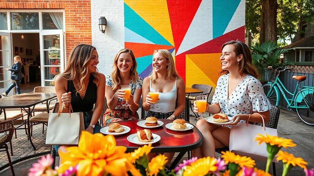 brunch boutiques murals mimosas