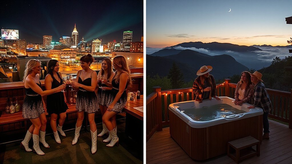 city glitter mountain stars