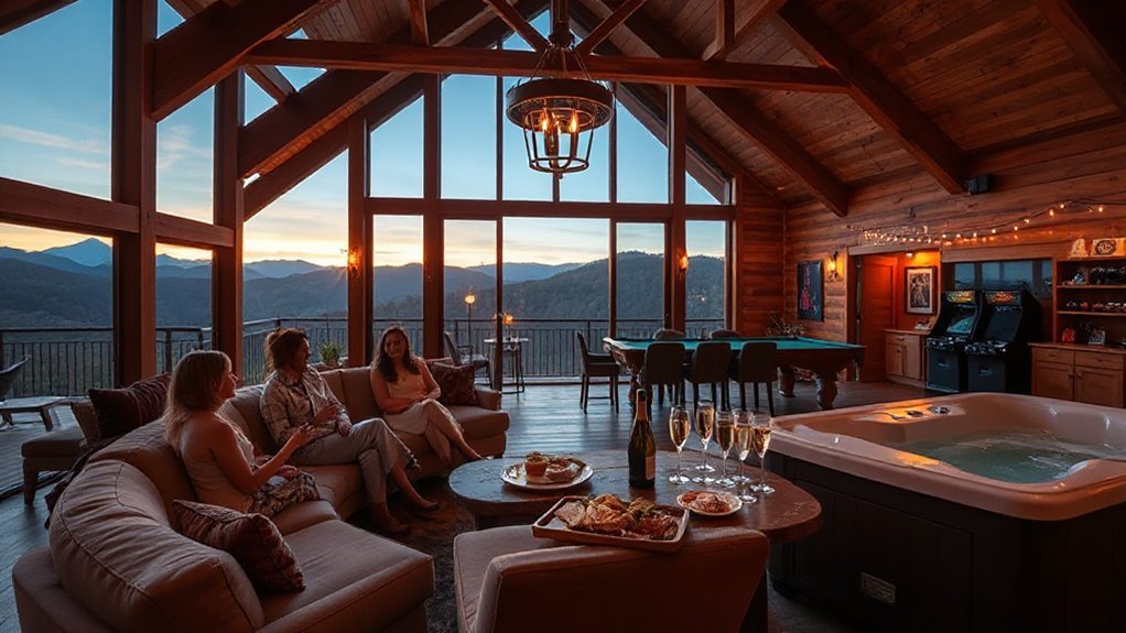 game room lodge with theater