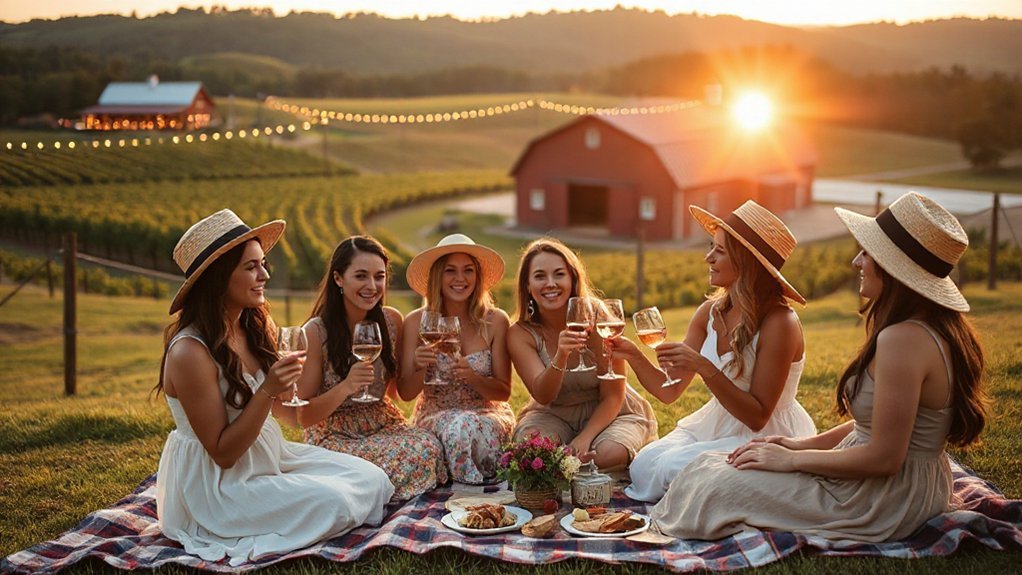 hilltop wine picnic vibes