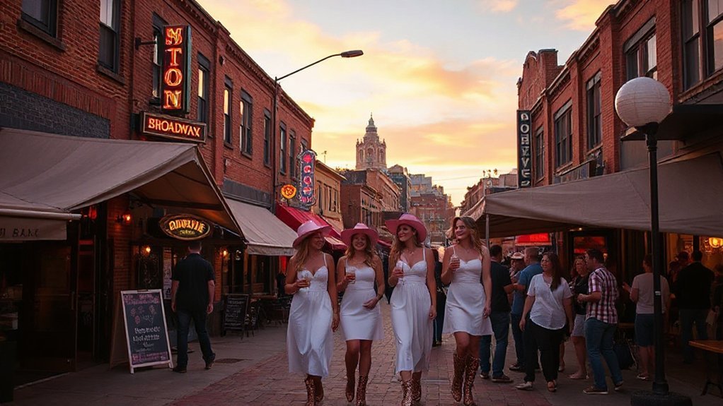 honky tonks rooftop sunsets dancing