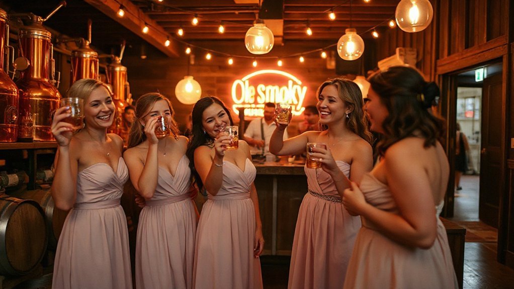 neon lit moonshine tasting chaos