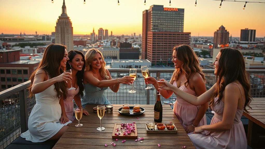 neon rooftop country party