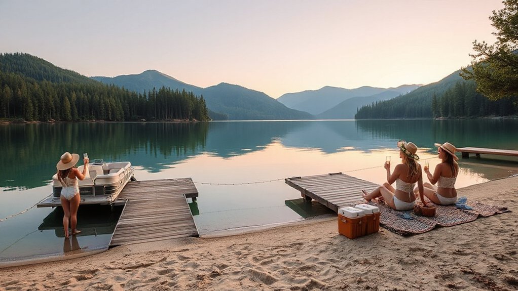 pontoon sandbars sunset swims