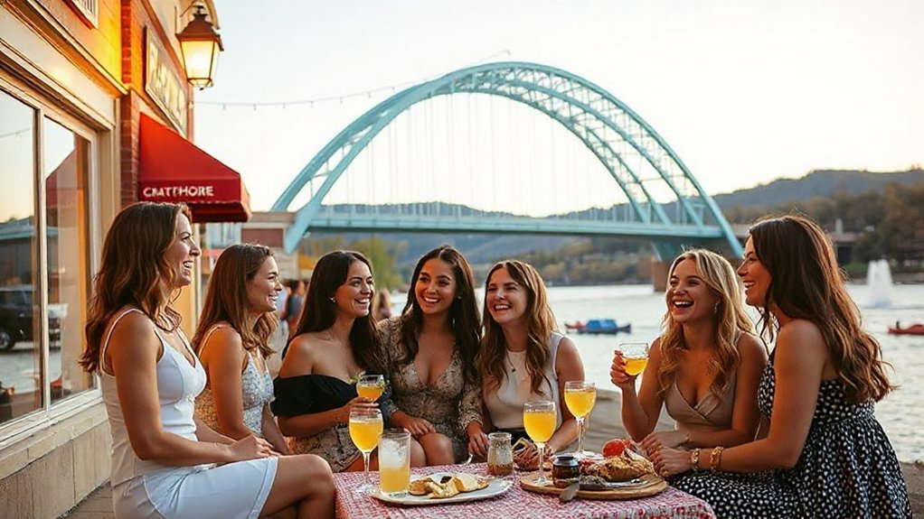 riverfront boutiques carousel sunset