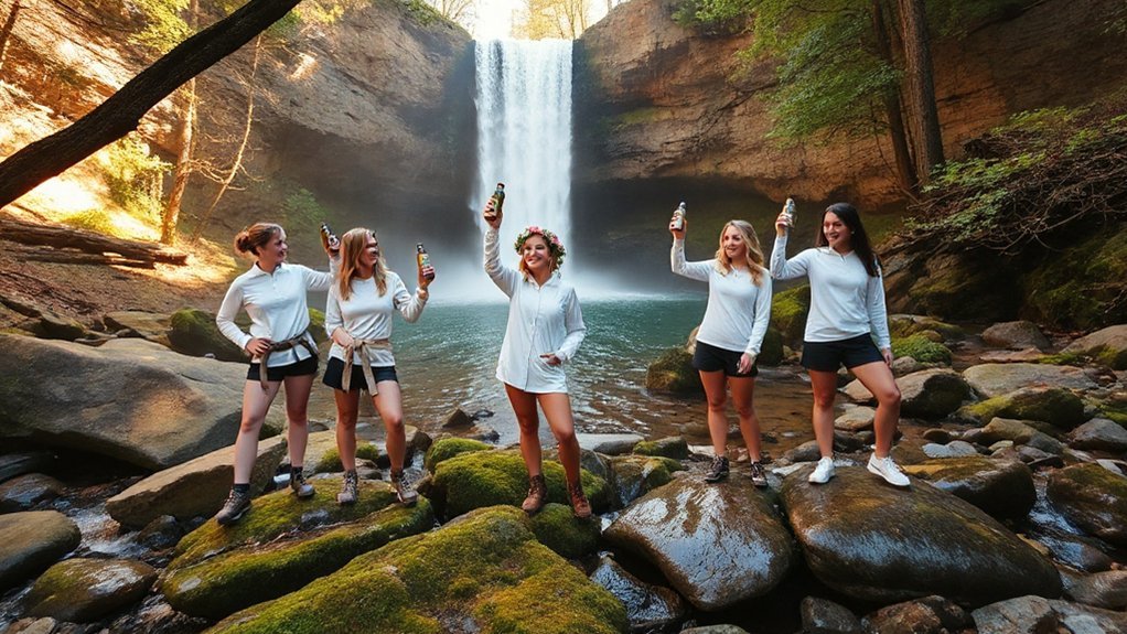 roaring 20 foot waterfall hike