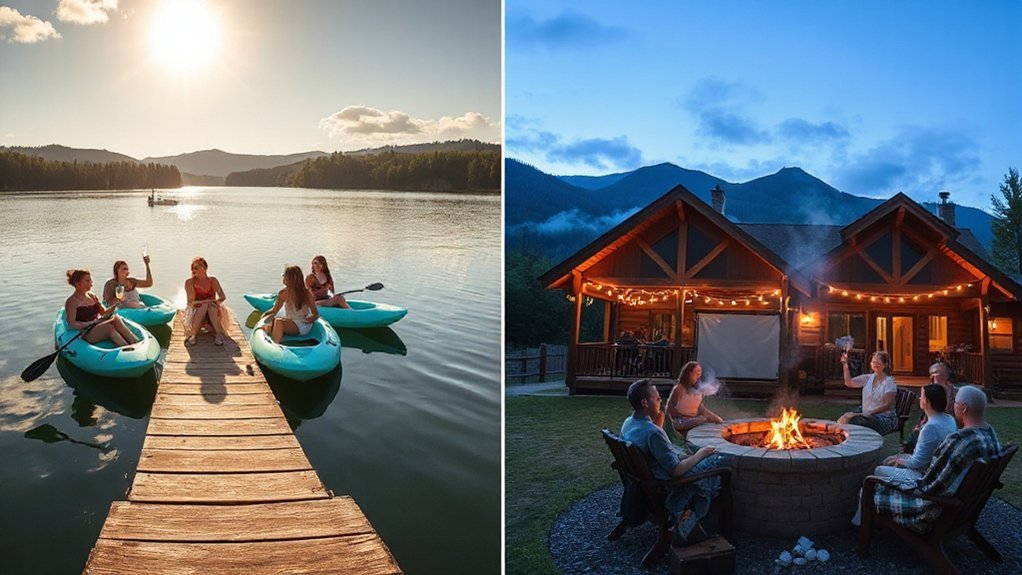 sunlit decks cozy fireplace