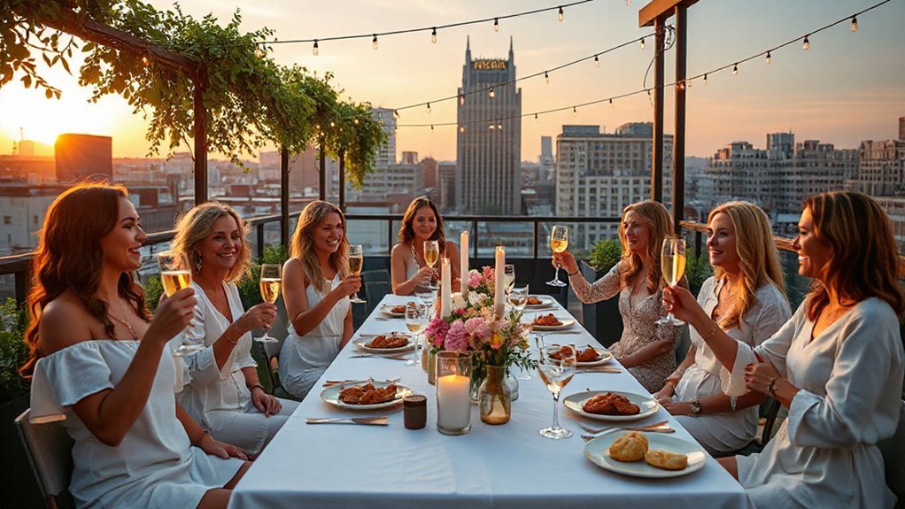 sunset skyline rooftop buyout