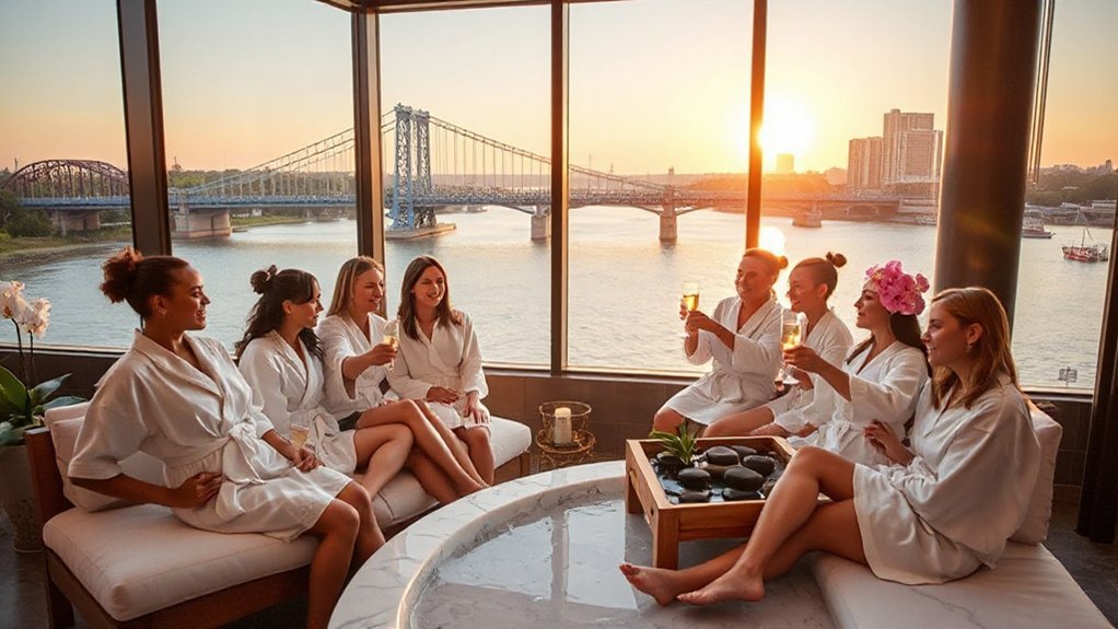 waterfront massages steam bubbly
