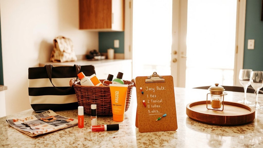 beach ready towels storage sunscreen