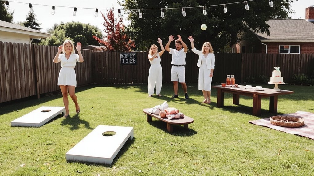 cornhole ring toss frisbee races