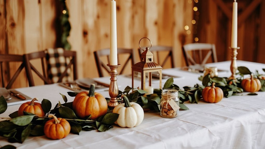 ginger scented candle burlap runner