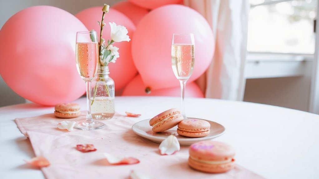 pink glow glittering accents