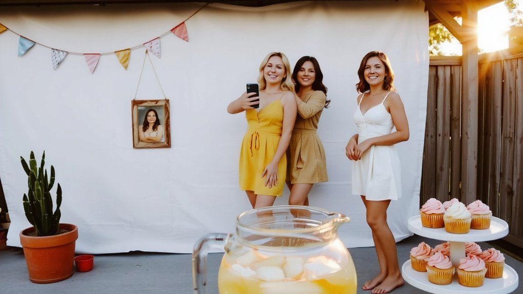 sunset selfie station setup