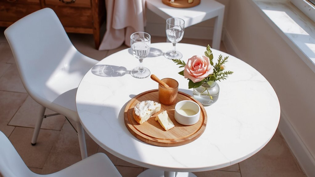 white tablecloth accent colors