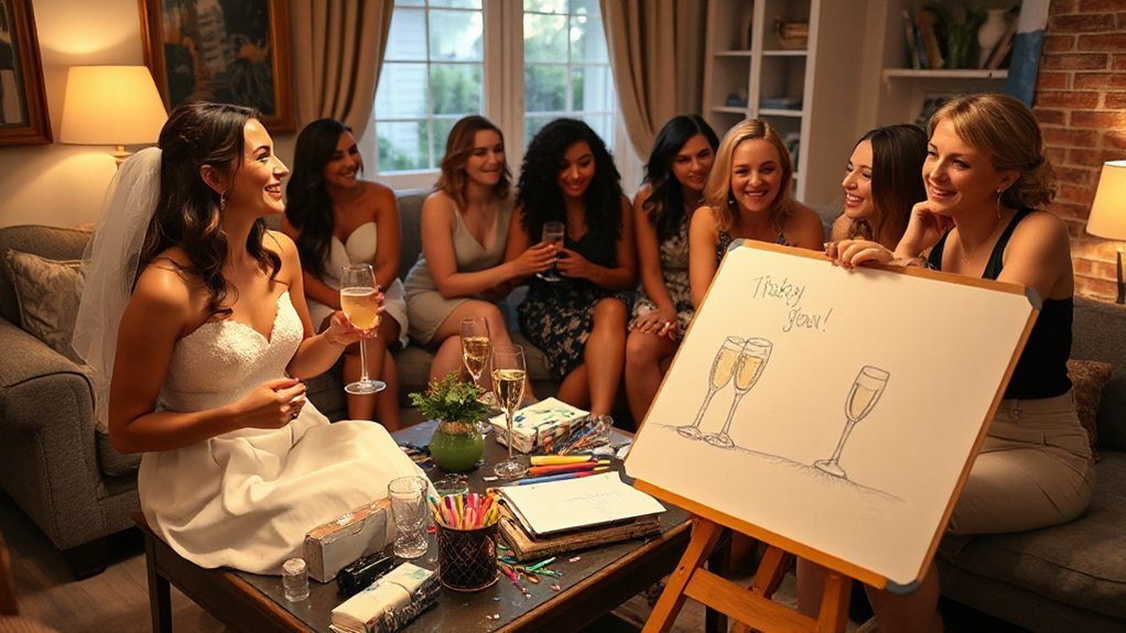 bridal pictionary team race