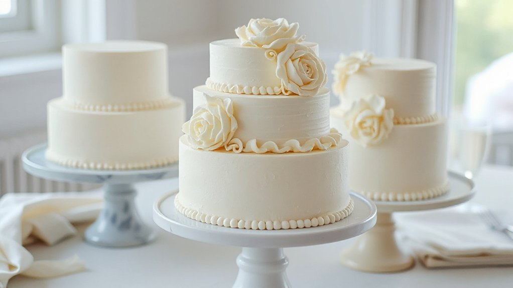 chic white floral buttercream