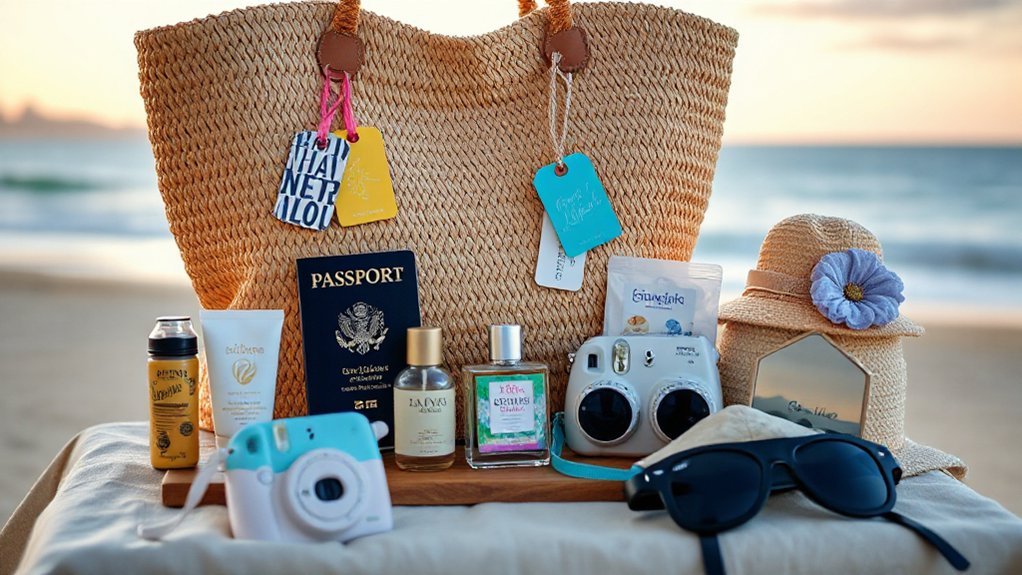 compact labeled travel essentials