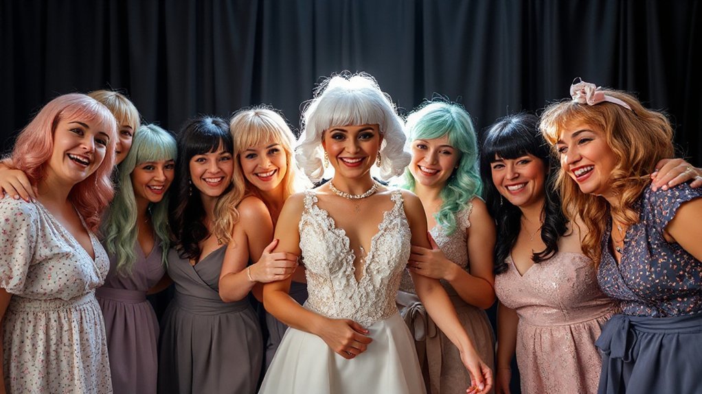 coordinated contrasts bride centerstage