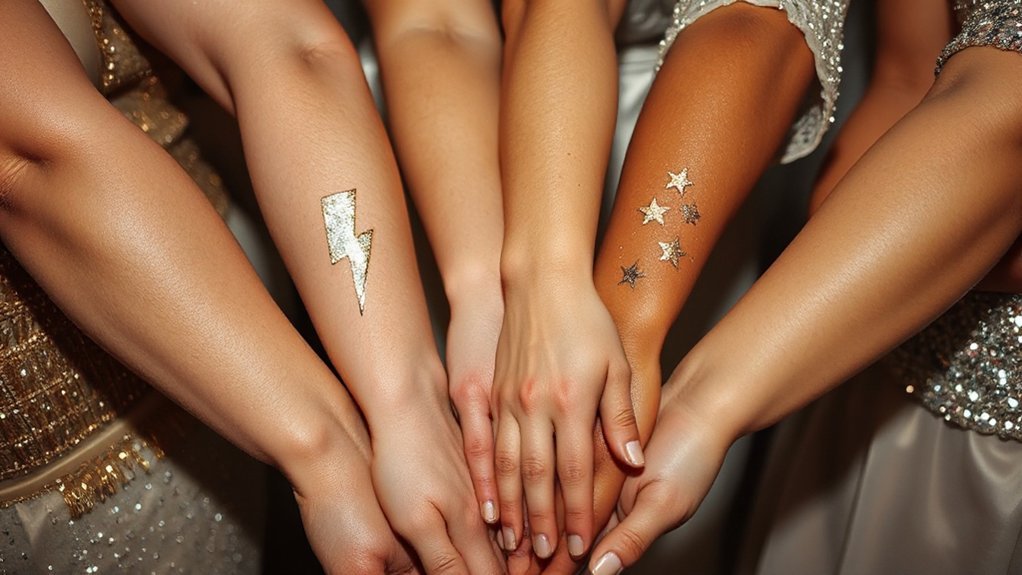 holographic metallic foil tattoos