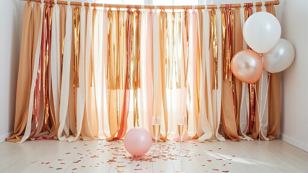 layered crepe streamer backdrop