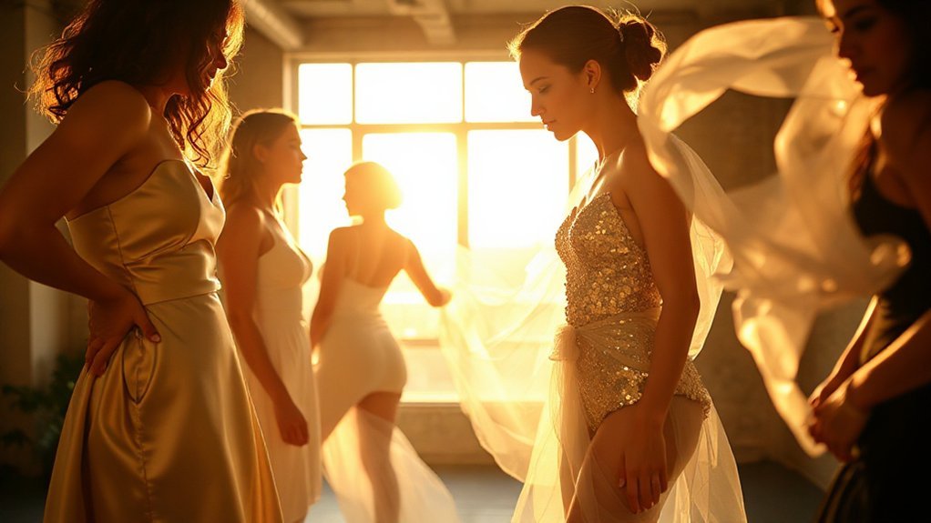 liquid satin sequins organza